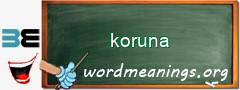 WordMeaning blackboard for koruna